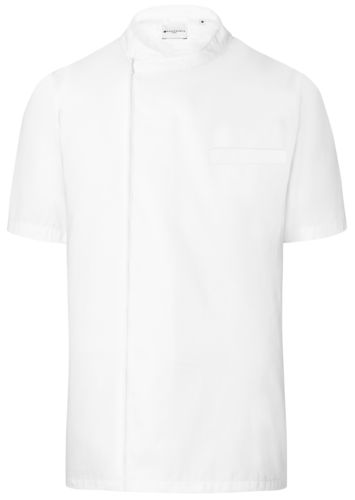 Short Sleeve Throw-over Work Shirt White
